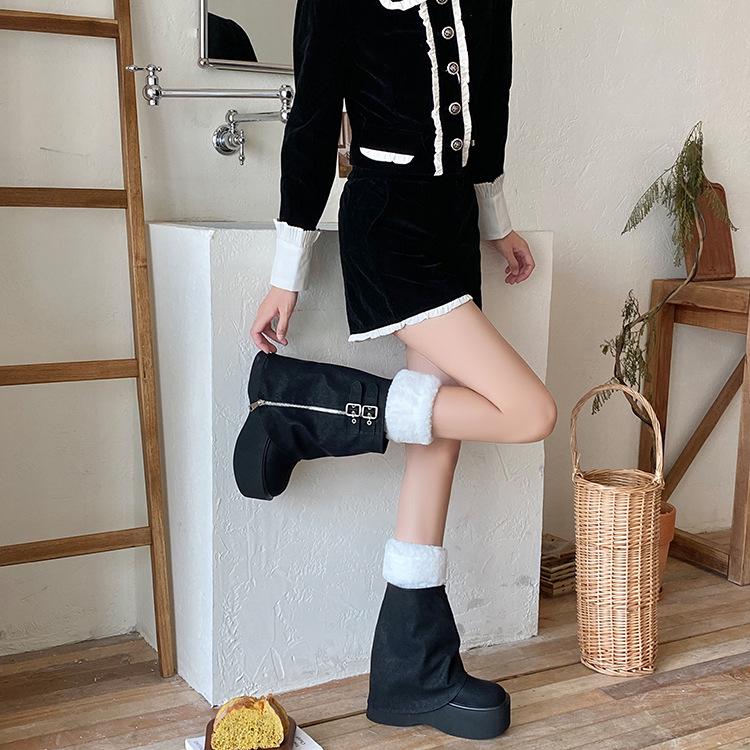 Уютные вязаные плюшевые носки и стильные меховые сапоги — теплые, универсальные и милые чехлы для телят на осень/зиму