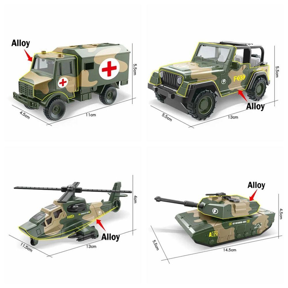 Simulation Tank Model Car Model Toy Armored Vehicle Toy Ornaments Pull Back Cars Children's Toy