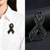 Новый Черный Мемориальный Черный Значок Сувенир Похоронный Значок Скорби Сплав Королева Черная Лента Брошь-Булавка Для Похорон и Скорби