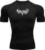 Graphic Metal Design Black Compression Shirt for Men Gym Fitness Workout Performance Athletic Wear Gym Clothes