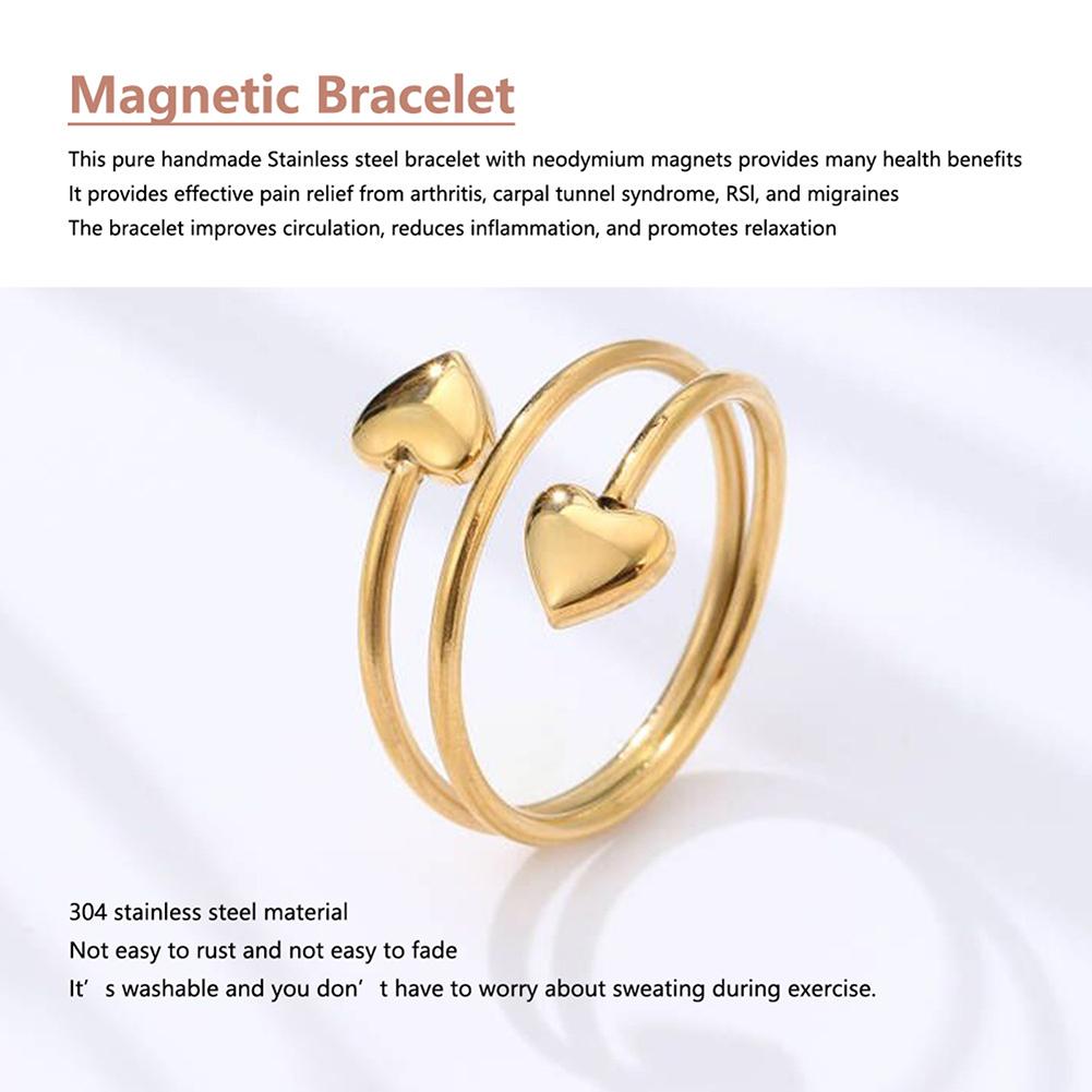 Stainless Steel Rings For Women Energy Lymphatic Drainage Magnets Finger Rings Great Present Idea