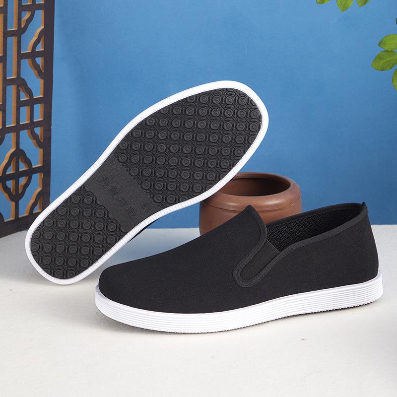 Мужские повседневные туфли Old Beijing Black из дышащей нескользящей ткани
