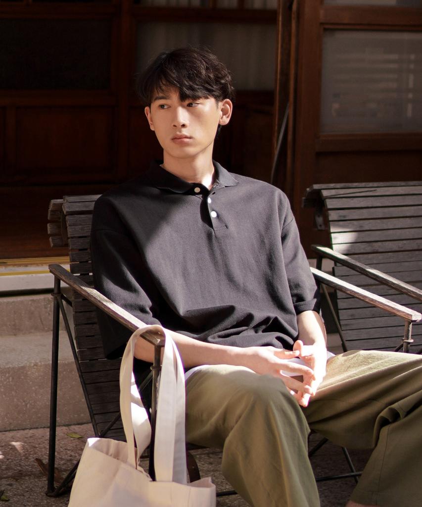 JEMUT Свободная рубашка-поло Черная Jkst2066