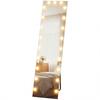 Full-Length Mirror 150x40 cm RGB LED Standing Mirror with 21 Bulbs, 7 Light Colors, Touch Switch, Memory Function