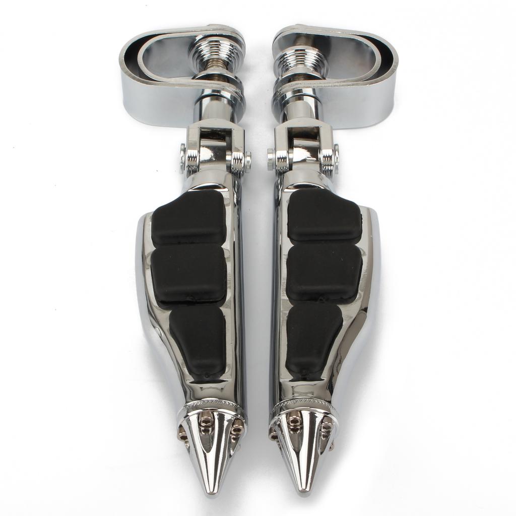 1 Pair 1 1/4" Universal Motorcycle Foot Pegs Highway Foot Pedal Engine Crash Bar Guard Footrest Clamp Mount for Harley Chopper