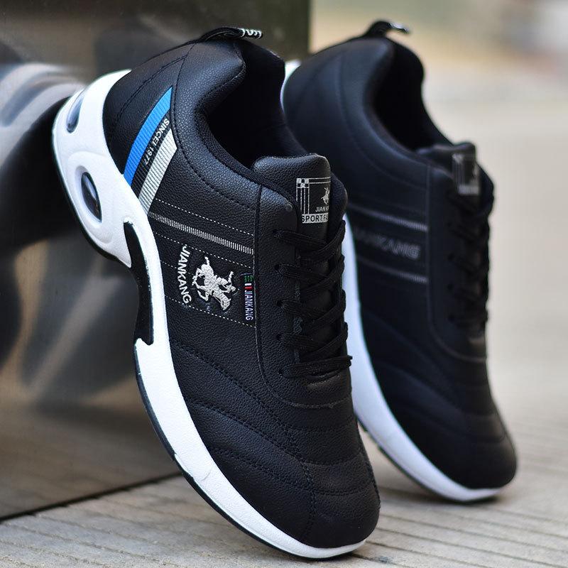 Нескользящая кожаная верхняя часть, водонепроницаемая и маслостойкая черная мужская обувь, мужские кроссовки на одинарной обуви