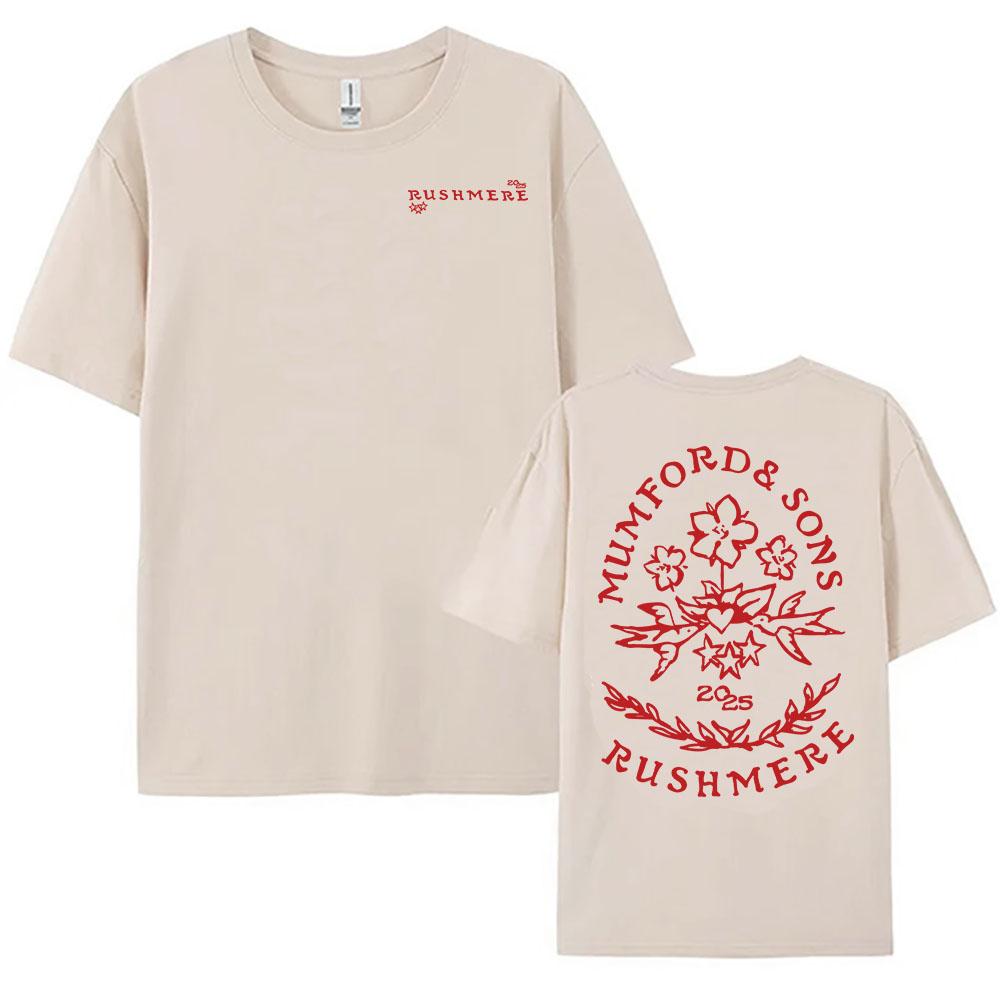 Мужская и женская футболка с цветочным графическим принтом 'Rushmere' 2025 от Mumford & Sons