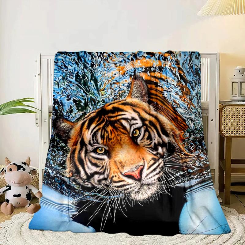 White Tiger Family Blanket Flannel Blanket for bed, sofa, Camping, Hiking, Picnic Essentials, gift for family Fan gifts