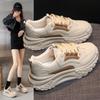 Autumn Little White Shoes New Korean Version Ins Sports Running Female Students Thick Soles Increase Height Casual Street Shooting JC