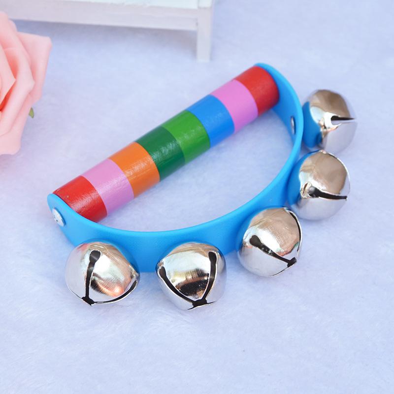 Half-Round Wooden Leather Hand Rattle: Orff Music Toy for Infant & Toddler Education