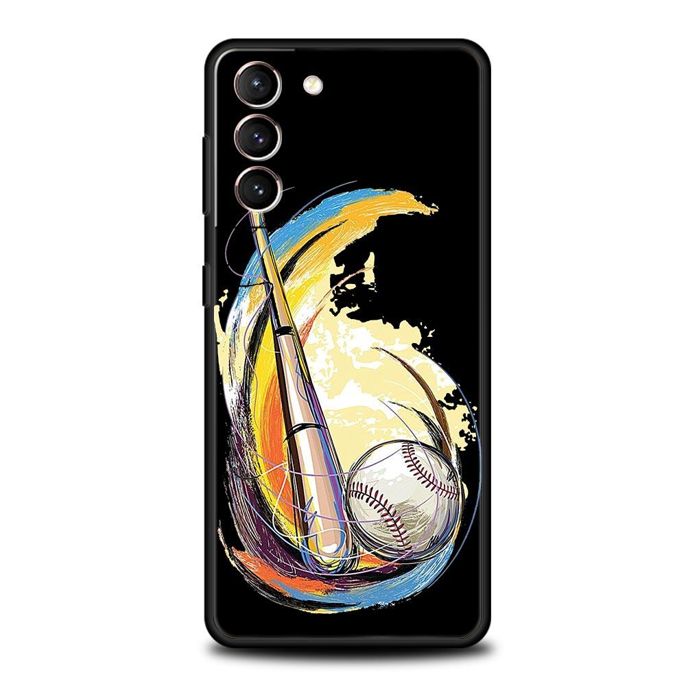 Baseball Phone Case For Samsung Galaxy S23 Ultra S22 S21 S20 FE 5G S10 S10E S9 S8 Plus Note 20 Soft Silicone Cover Bumper
