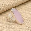 Pretty Pink Chalcedony Gemstone Handmade 925 Solid Sterling Jewelry Ring For Women