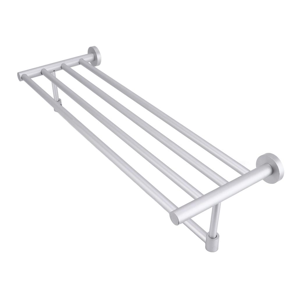 Aluminum Alloy Bathroom Towel Holder Wall Mounted 5 Bar Bath Towel Rack Storage Organizer Shelf