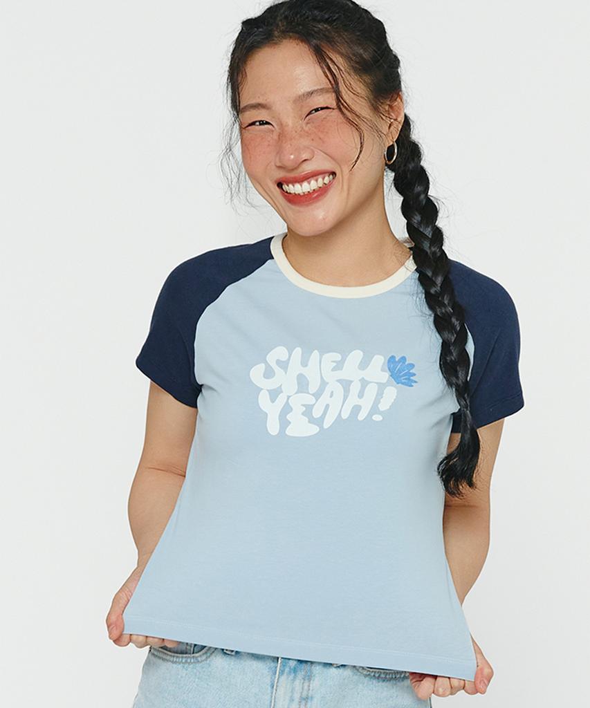 Умпа Шелли Реглан Укороченная Футболка с Коротким Рукавом