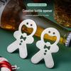 Creative Gingerbread Man Beer Bottle Opener – Cute Cartoon Design, Magnetized Metal Wine Opener, Perfect for Christmas Gifts