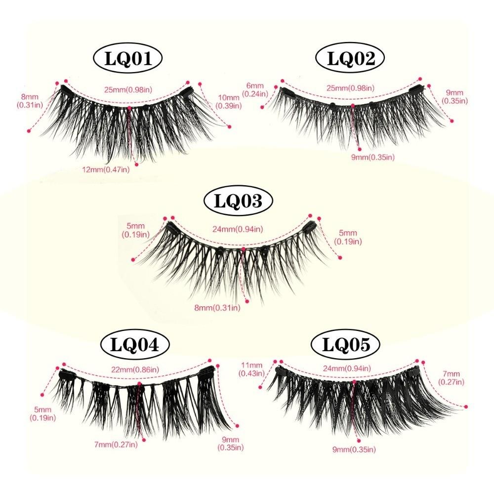 Light Weight Magnetic False Eyelashes 5-12MM 3D Lashes Extension Daily/Party