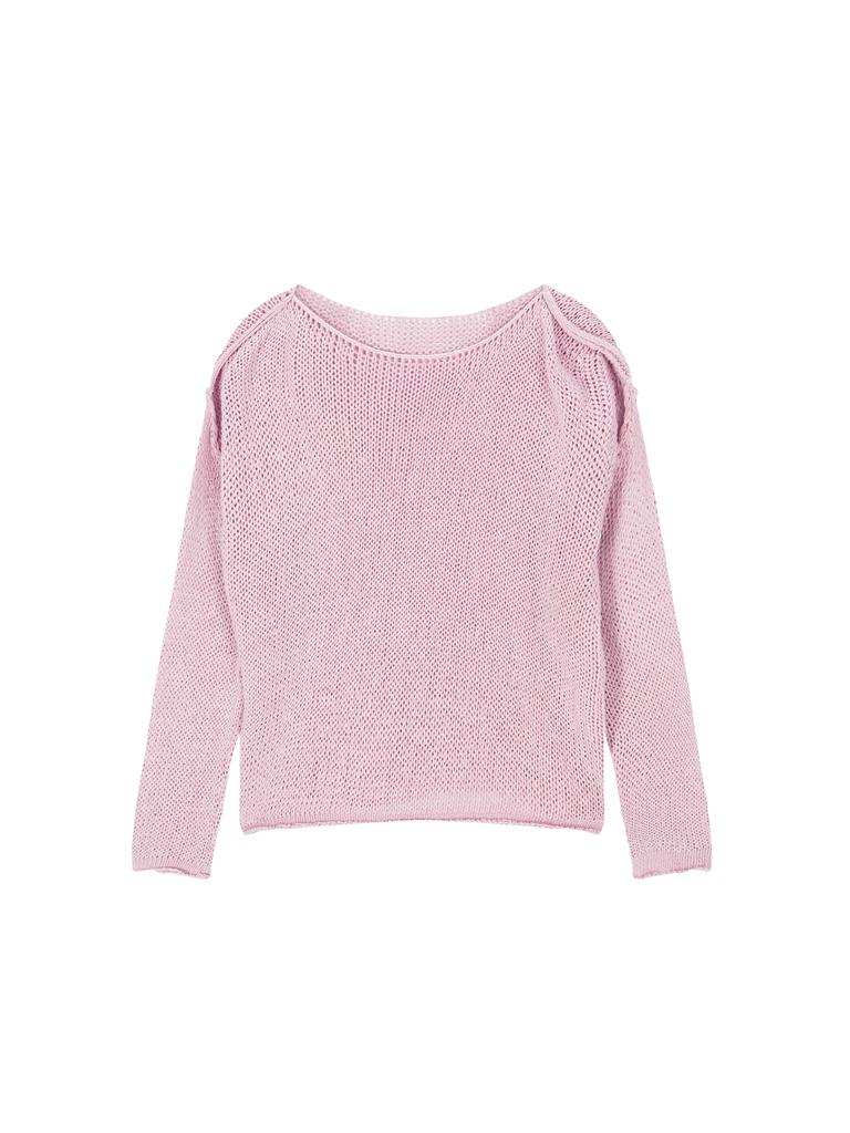САЛАТ БАГУНИ Сетчатый вязаный топ с вырезом-лодочкой - Лайм