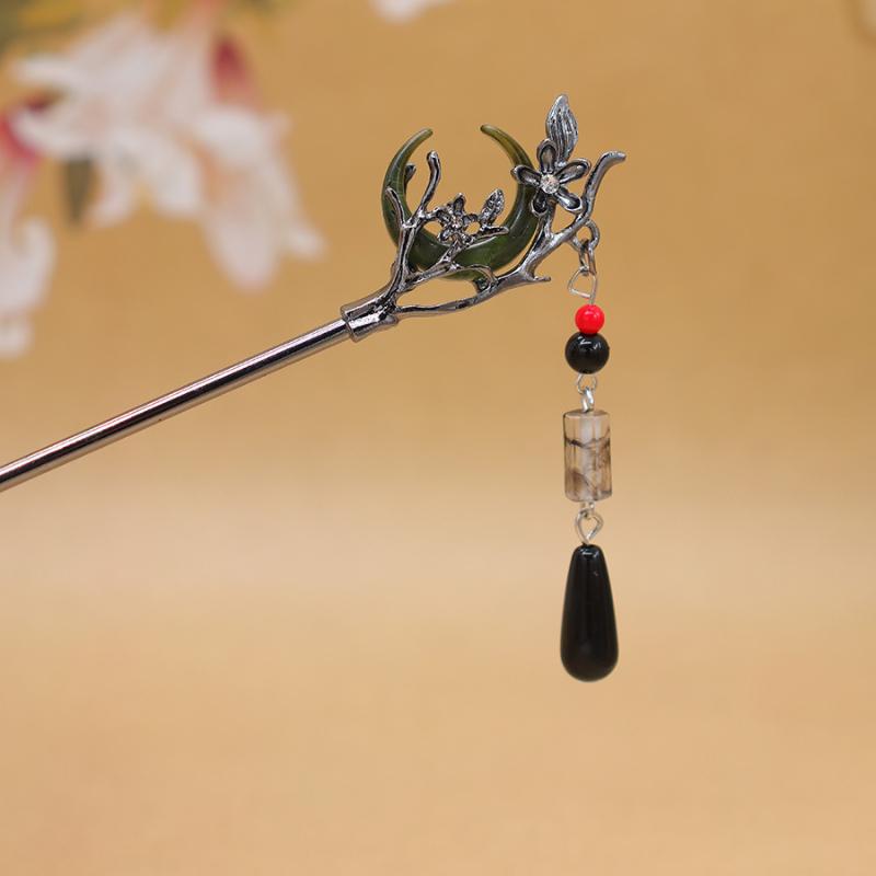 Hanfu Crescent Step Shake Hairpin Hair Accessories Hair Sticks For Buns Chinese Headwear Headdress Gift Alloy