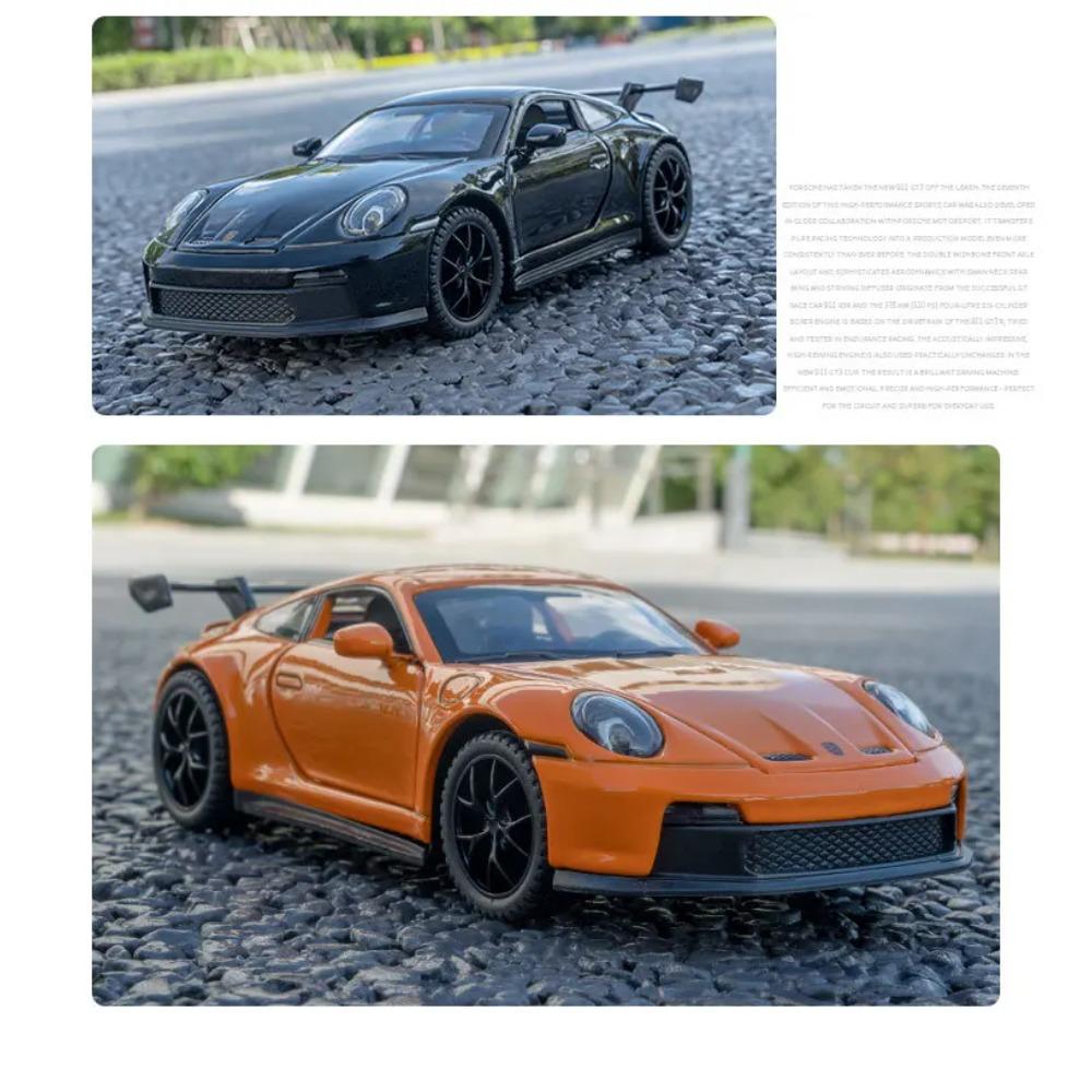 1/32 Porsche 911 GT3 RS Металлическая литая модель гоночного автомобиля Коллекция Хобби Декоративные Миниатюрные Украшения Звук Свет Игрушка Подарок для Друзей