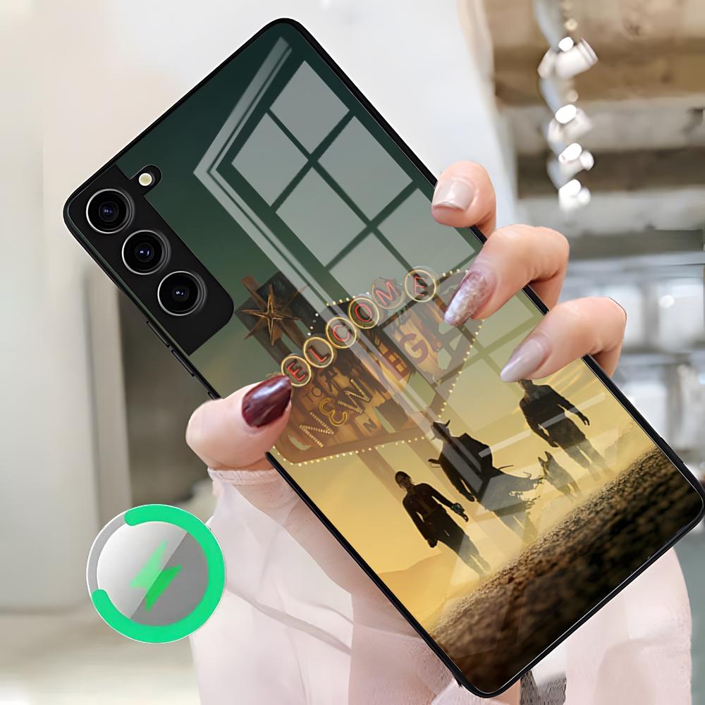 Чехол для телефона F-Fallouts Vault для Samsung S26 Ultra S25 Edge S23 S22 S21 S20 Ultra Plus S24 Fe A25 Магнитная стеклянная крышка