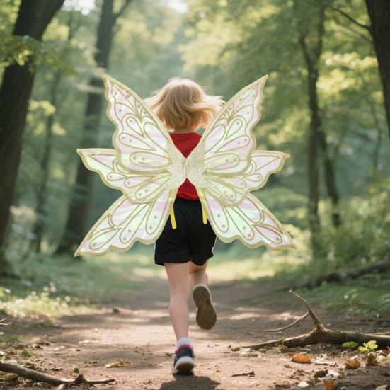 Fairy Wings for Girls Glitter Transparent Butterfly Wings Fairy Costume Halloween Angel Elf Dress Up Accessories for Masquerade Photography
