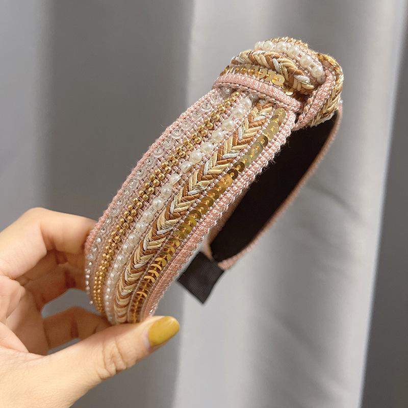 Богемные повязки для волос Нескользящие повязки на голову с бриллиантами Аксессуары для волос для вечеринок и шопинга Повседневные аксессуары для волос для девочек