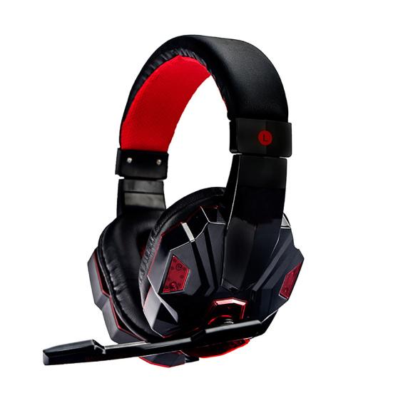 LED Light Soft Ear Muff Adjustable Over-ear PC Notebook Gaming Wired Headset