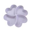 4-Compartment Appetizer Serving Platter Wheat Straw Unbreakable Food Storage Tray Four Leaf Clover Shape Snacks Serving Dish