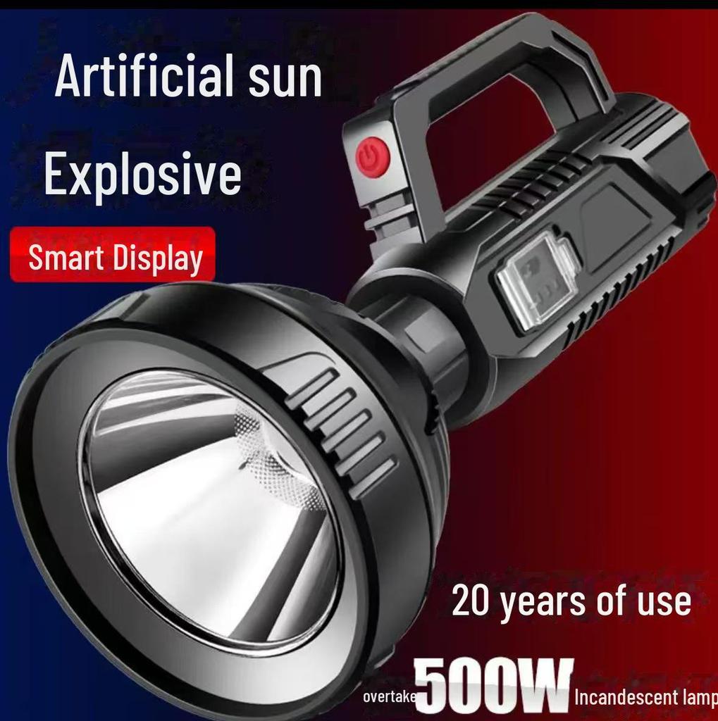 High-Power Long-Range Portable Searchlight - Super Bright, Multi-Function Outdoor Patrol Lamp