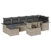 8-piece Garden Sofa Set with Light Grey Poly Rattan Cushions, 2-seater Garden Sofa with Storage and Cushions 3357065