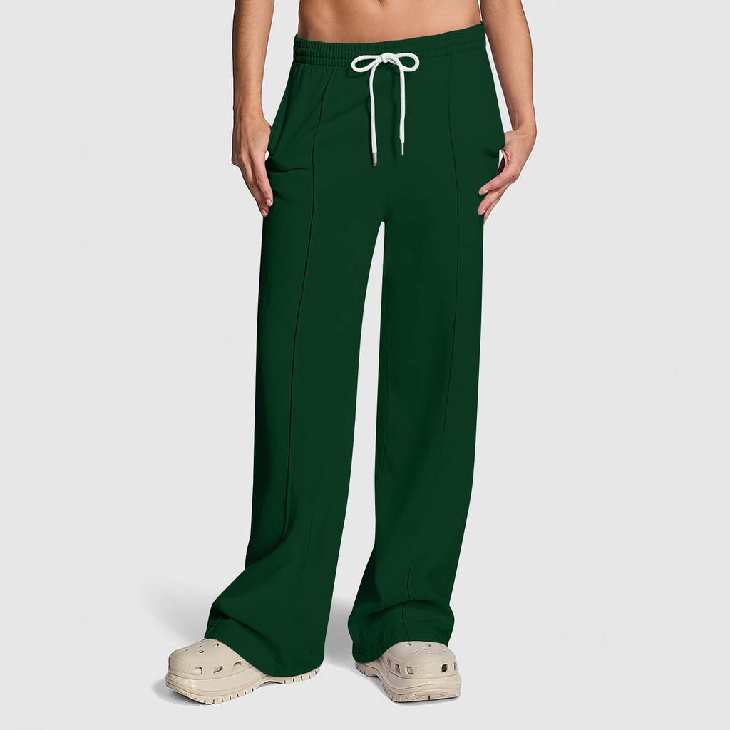 Женские широкие спортивные штаны с высокой талией, мешковатые расклешенные брюки, спортивные штаны со шнурком, осенне-зимние спортивные штаны для тренировок