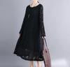 Spring Summer Plus Size Women's Solid Color Slimming Lace Dress