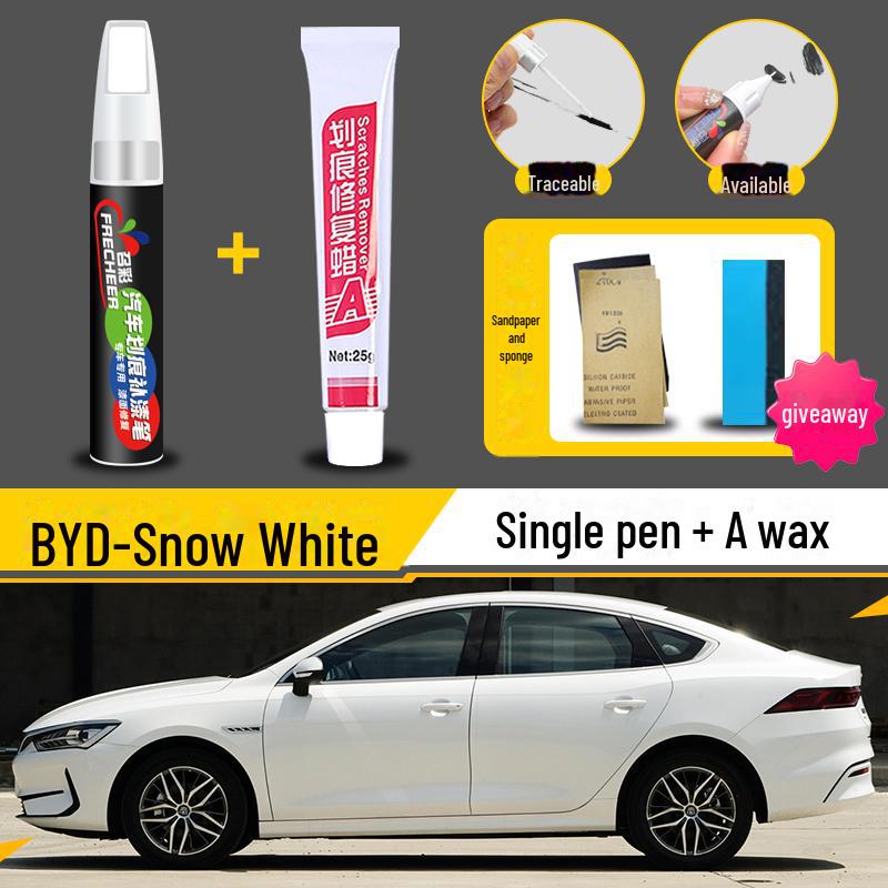 Ремонтный маркер BYD Qin Plus - Белый снег/Серое время