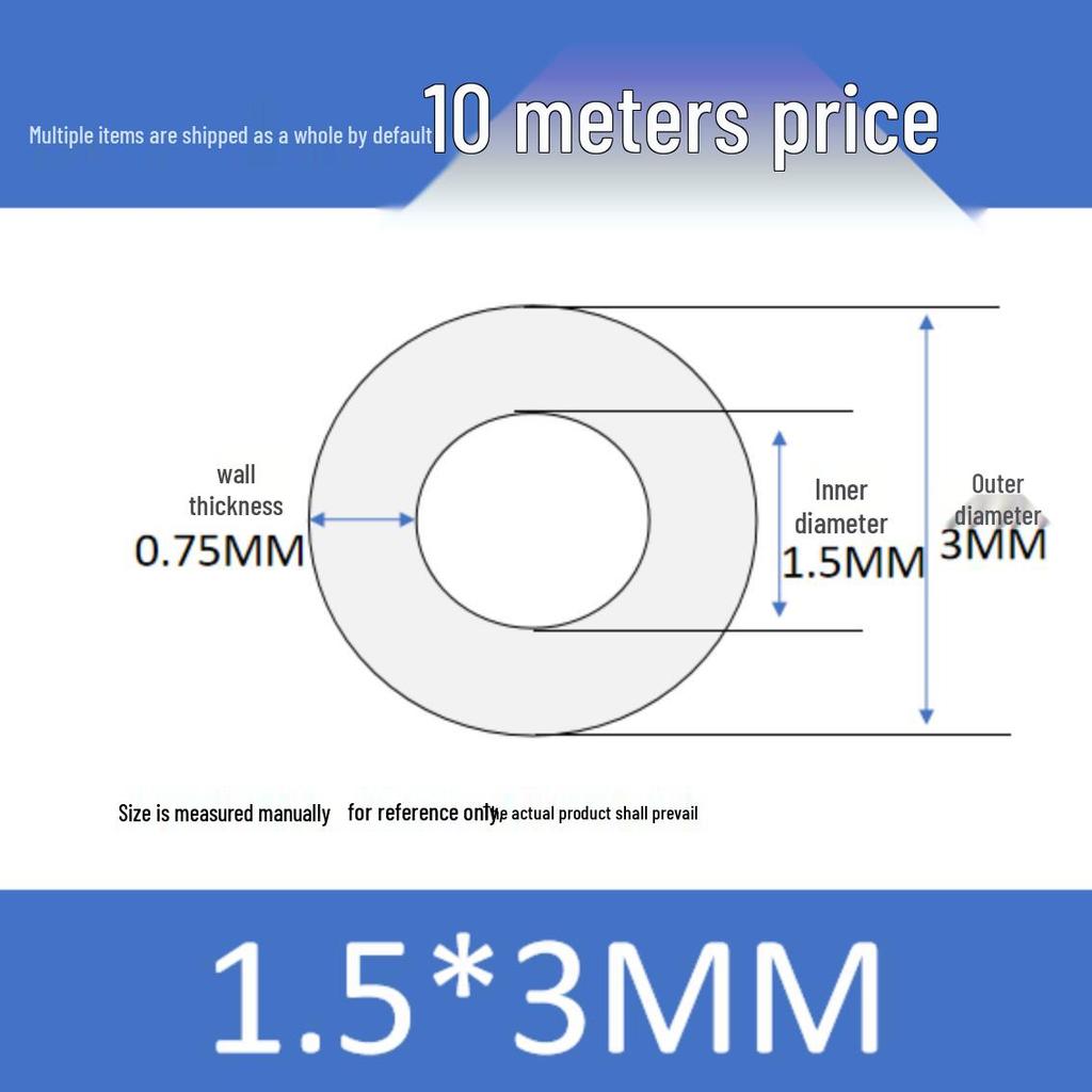 Маленькая высокотемпературная пищевая силиконовая трубка - Внутренний диаметр 0,3-1
