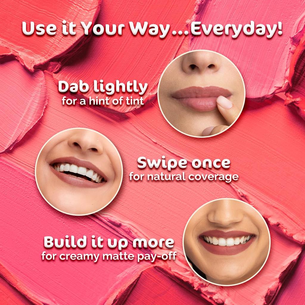 Mamaearth Creamy Matte Long Stay Lipstick 4.2g Ruby Crush Hydrating Non-Drying Flakeproof 8-Hour Color