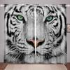 Cute Tiger Blackout Curtains Kawaii Wild Animal Drapes for Children Boys Girls Bedroom Living Room Print Window Dreapes 2 Panels