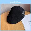 Simple Solid Retro Color Suede Neutral Casual Beret For Autumn And Winter