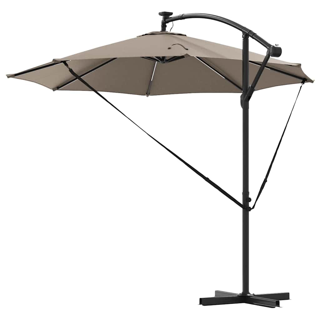 Sun Umbrella Taupe 294 x 294 x 248 cm Polyester and Aluminum