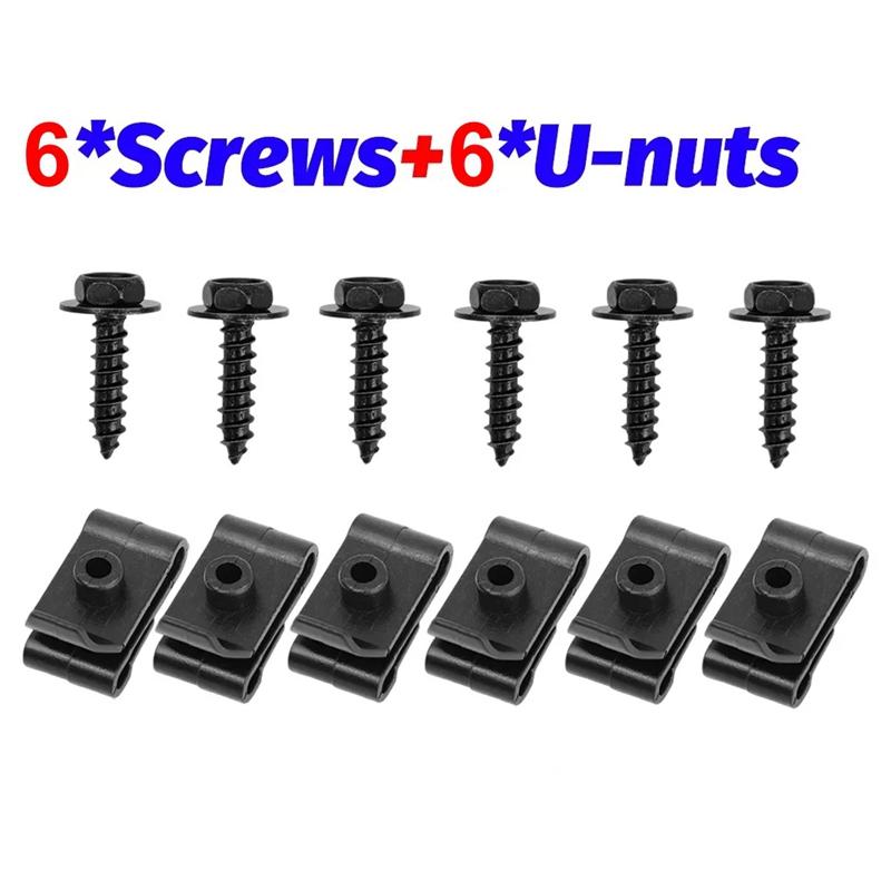 Self Tapping Screw Clips Car Bumper Carbon Steel Fasteners 20pcs Nylon Durable Set for Auto  Shield Panel Fixing