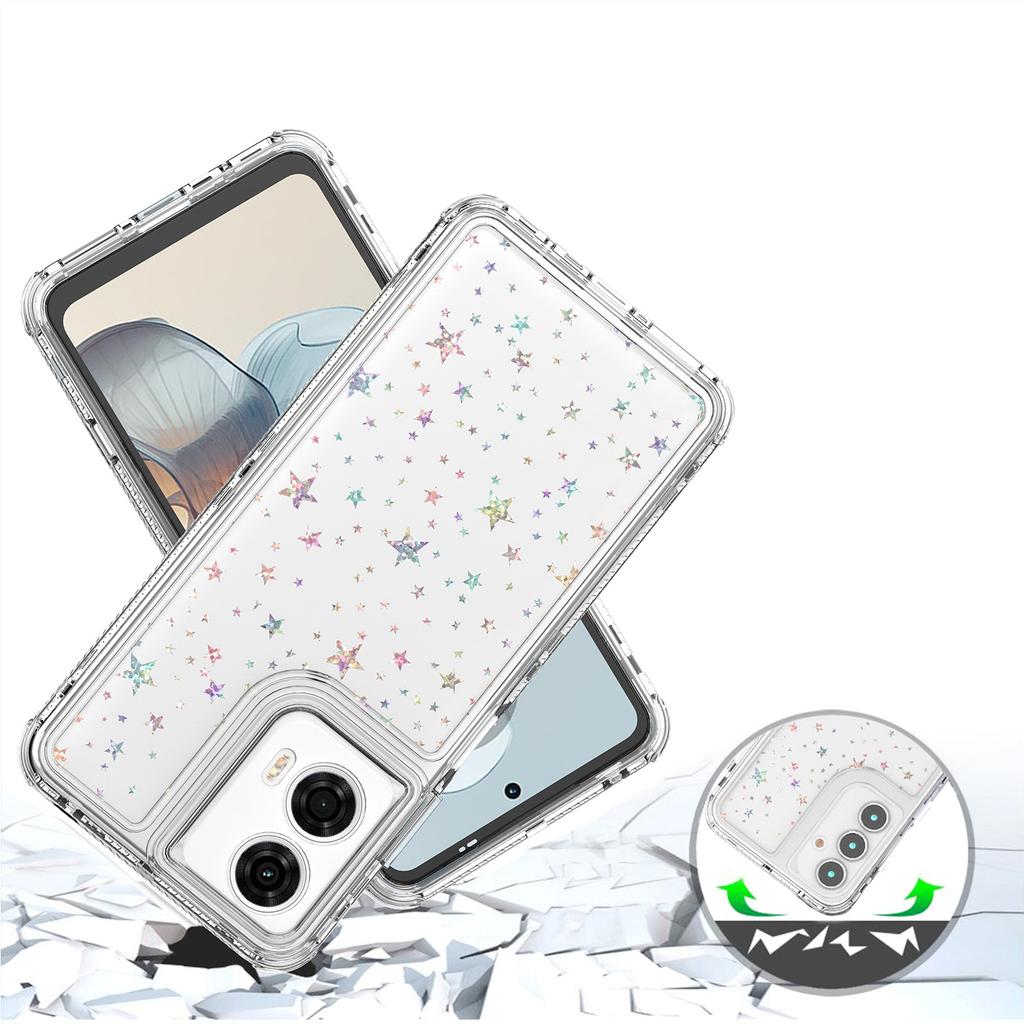 Для Motorola Moto G24 Power Чехол Точные вырезы Акриловый ТПУ Прозрачный чехол для телефона с пленкой с лазерной печатью