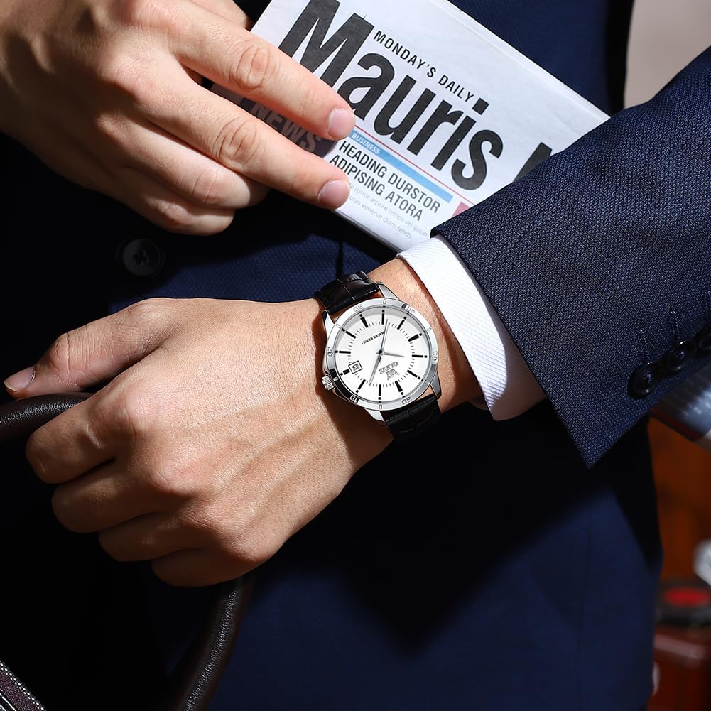 OLEVS кварцевые популярные часы простые стильные кожаные часы с водонепроницаемым календарем роскошные классические часы легко читаемые модные студенческие часы компании белые мужские