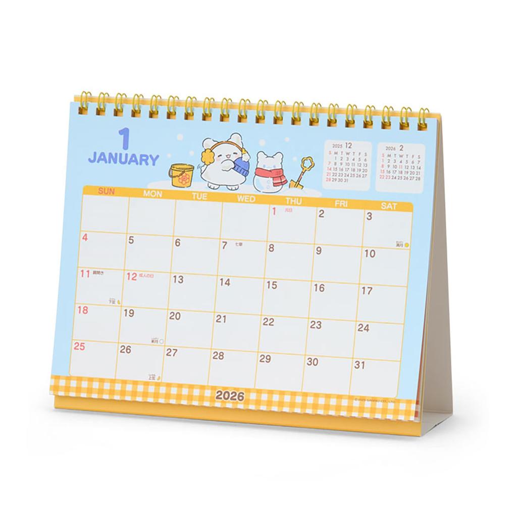 Sanrio 2026 Hanamaru Obake Paper Desktop Ring Calendar (622206)