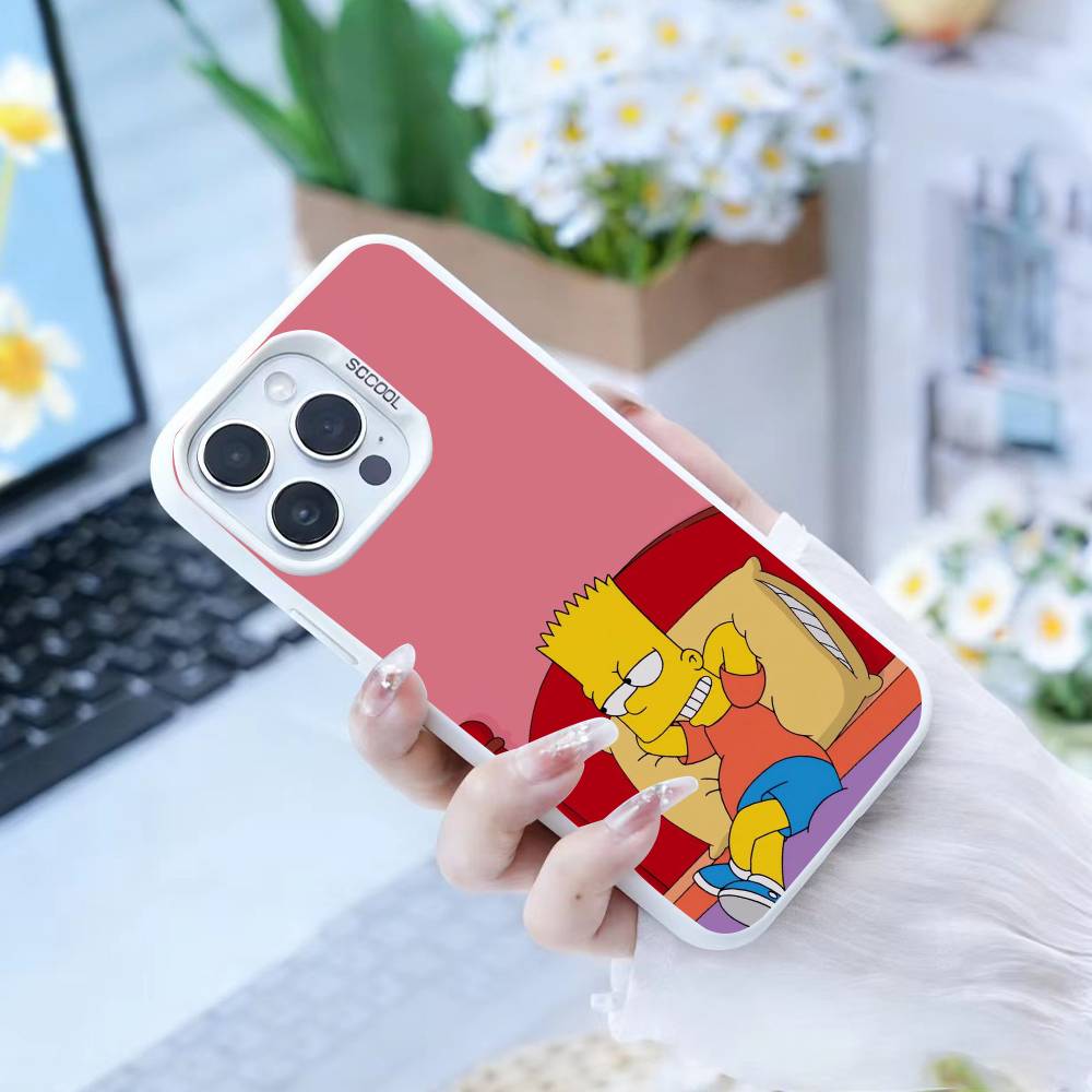 Чехол для телефона Anime T-The S-Simpsons-s для iPhone 16,15,14,13,12,17,Pro,MAX белый Матовый Ударопрочный Чехол