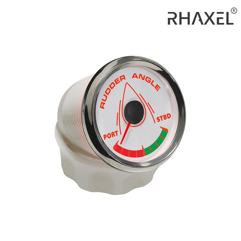 RHAXEL 52mm Rudder Angle Indicator 0-190ohm for Marine Boat Yachts with 8 Colors Backlight 12V 24V with Mating Sensor