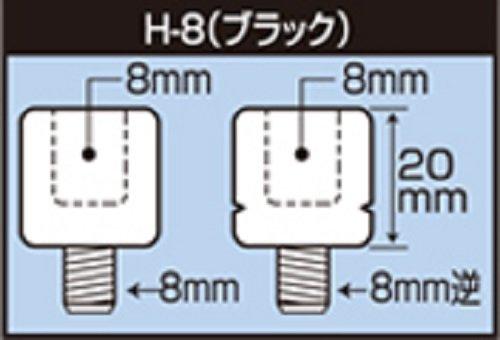 Tanax Bike Mirror Napoleon Reverse Thread Adapter Black [Forward 8mm