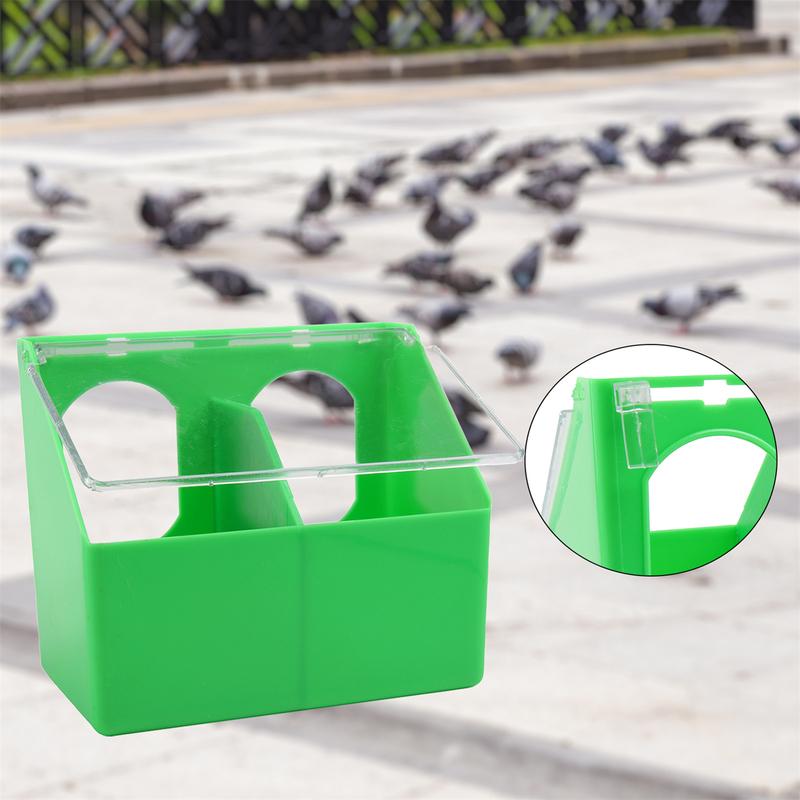 Pigeon Multi-Purpose Cage Hanging Food Box With Lid 1/2/4-Holes Anti-Spill Racing Pigeon Trough Feeder Pet Bird Supplies 1/2Pcs