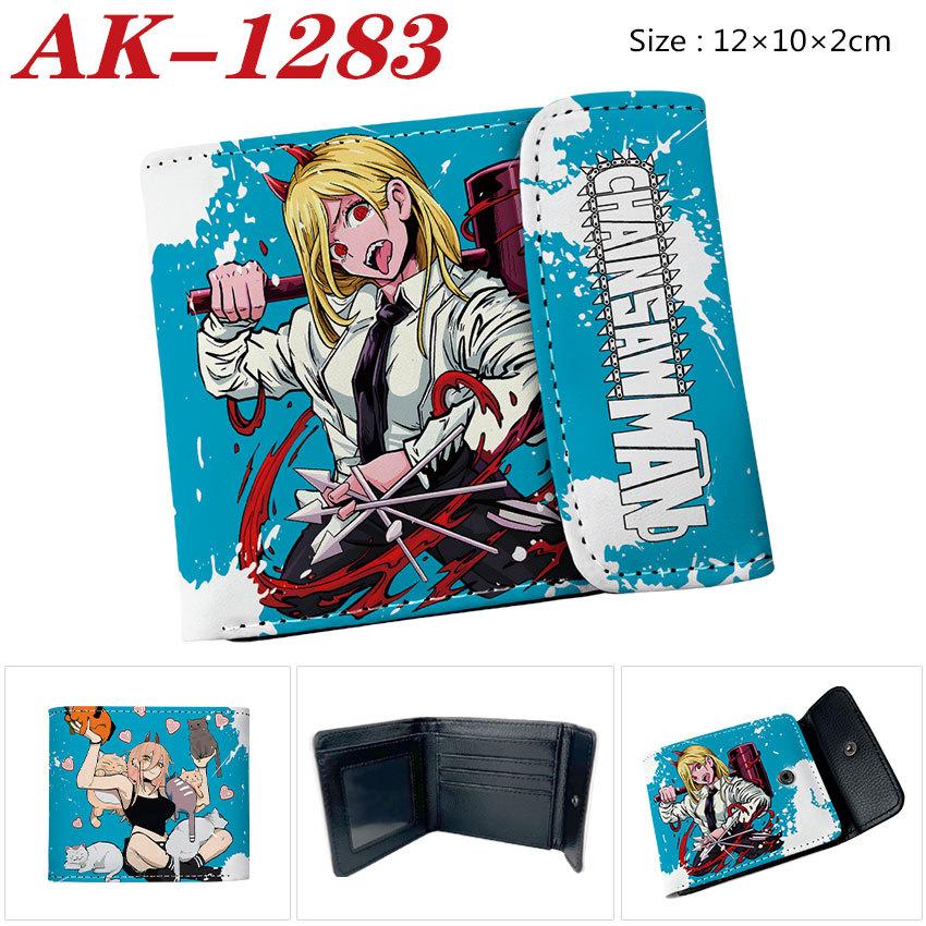 Chainsaw Man Wallet PU Snap Button Bifold Short Anime Cartoon Portable Card Holder Pochita