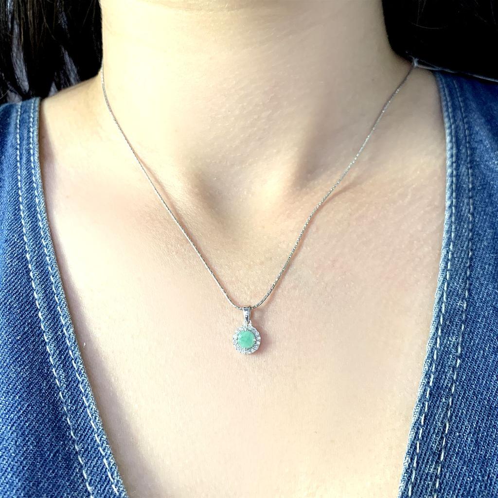 Silver Pendant with Emerald 0.644ct (2042327)