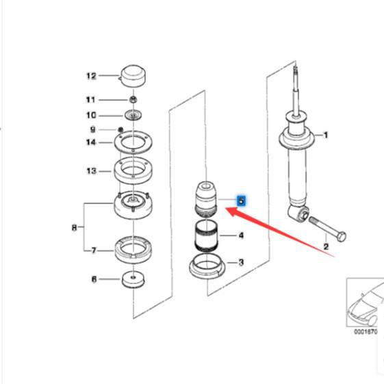 BMW 7 серии E38 Передний отбойник амортизатора 33531135624