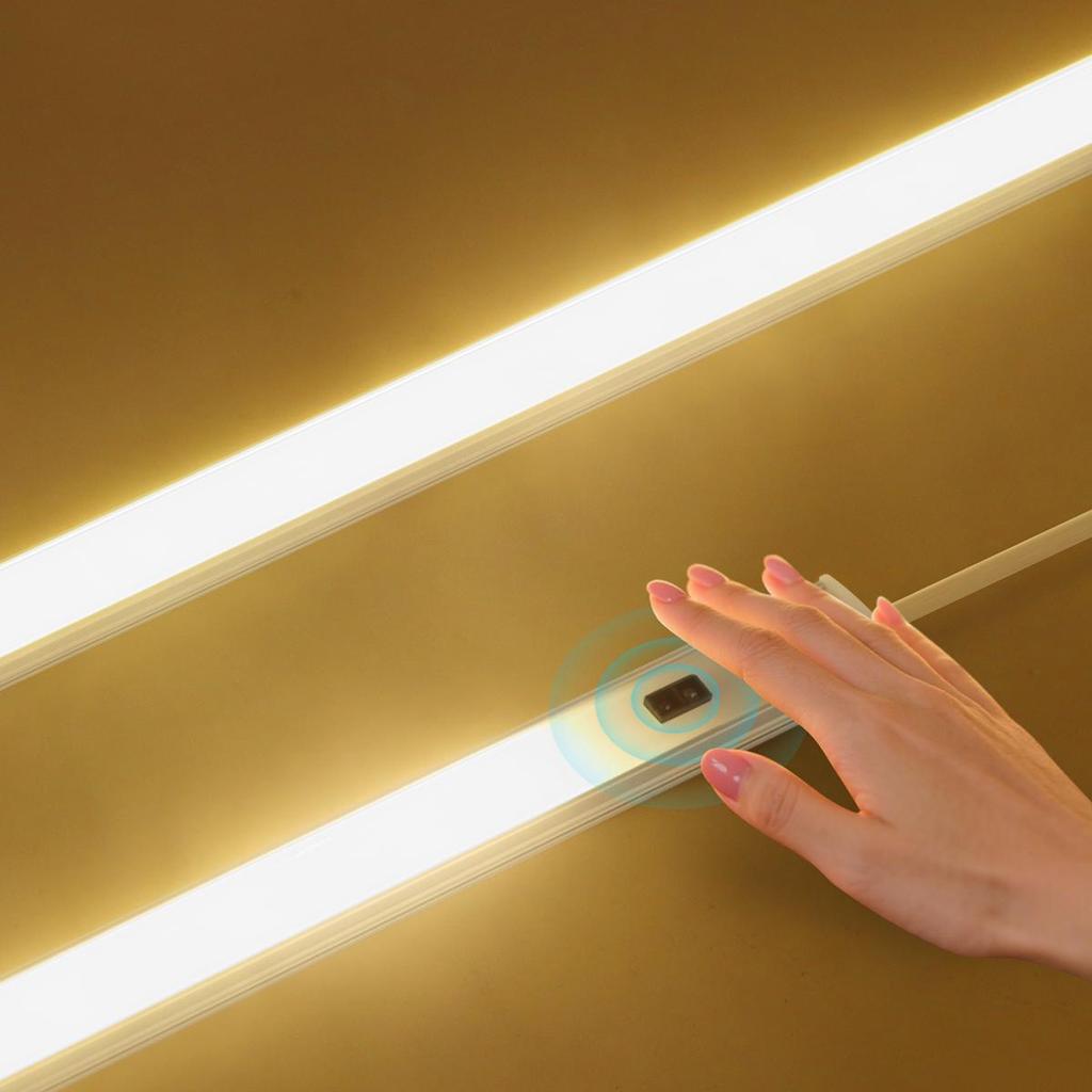 LED Indoor Night Light 30/40/50 Cm USB Plug Hand Wave Activation 5W/6W/7W Bright Lamp Bar for Counters,Sinks,Wardrobes,Desks